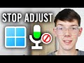 How To Stop Microphone Auto Adjusting Volume In Windows 11 - Step By Step