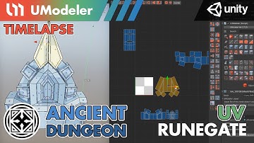 3D Modeling in Unity - Timelapse of Unwrapping a RuneGate A  in the  Ancient Dungeon