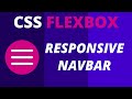 FLEXBOX Responsive Navbar (with Logo) | Navigation Menu Bar with HTML, CSS & JavaScript