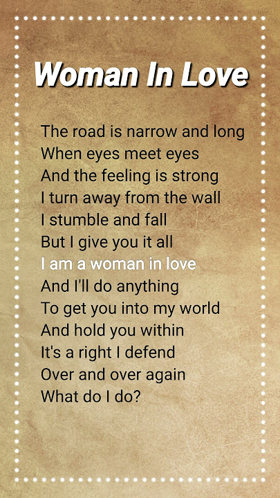 Woman In Love | Dana Winner