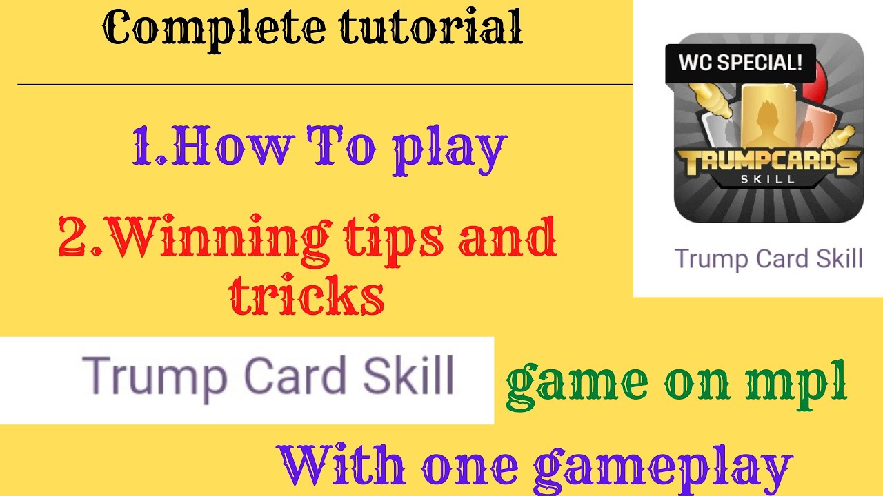 How To Play Trump Card Skill New Game On Mpl/Mpl Me Trump Card Skill