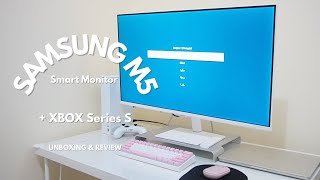 Samsung M5 32inch Smart Monitor & Xbox Series S | Unboxing & Desk Setup ⁺₊⋆