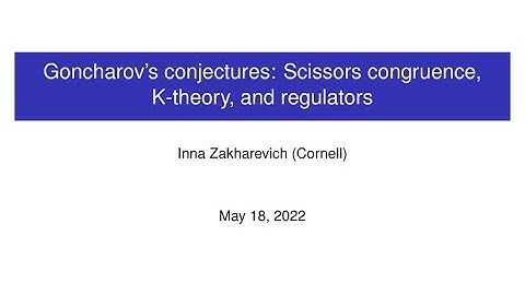 CAGP: Inna Zakharevich, "Goncharov