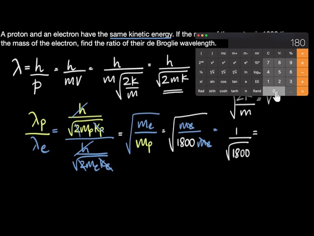 ⁣Comparing de Broglie wavelengths: Solved example | Dual nature of light | Physics | Khan Academy