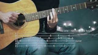 Video thumbnail of "How To Play No One - Rex Orange County/Alicia Keys - Guitar Tabs"