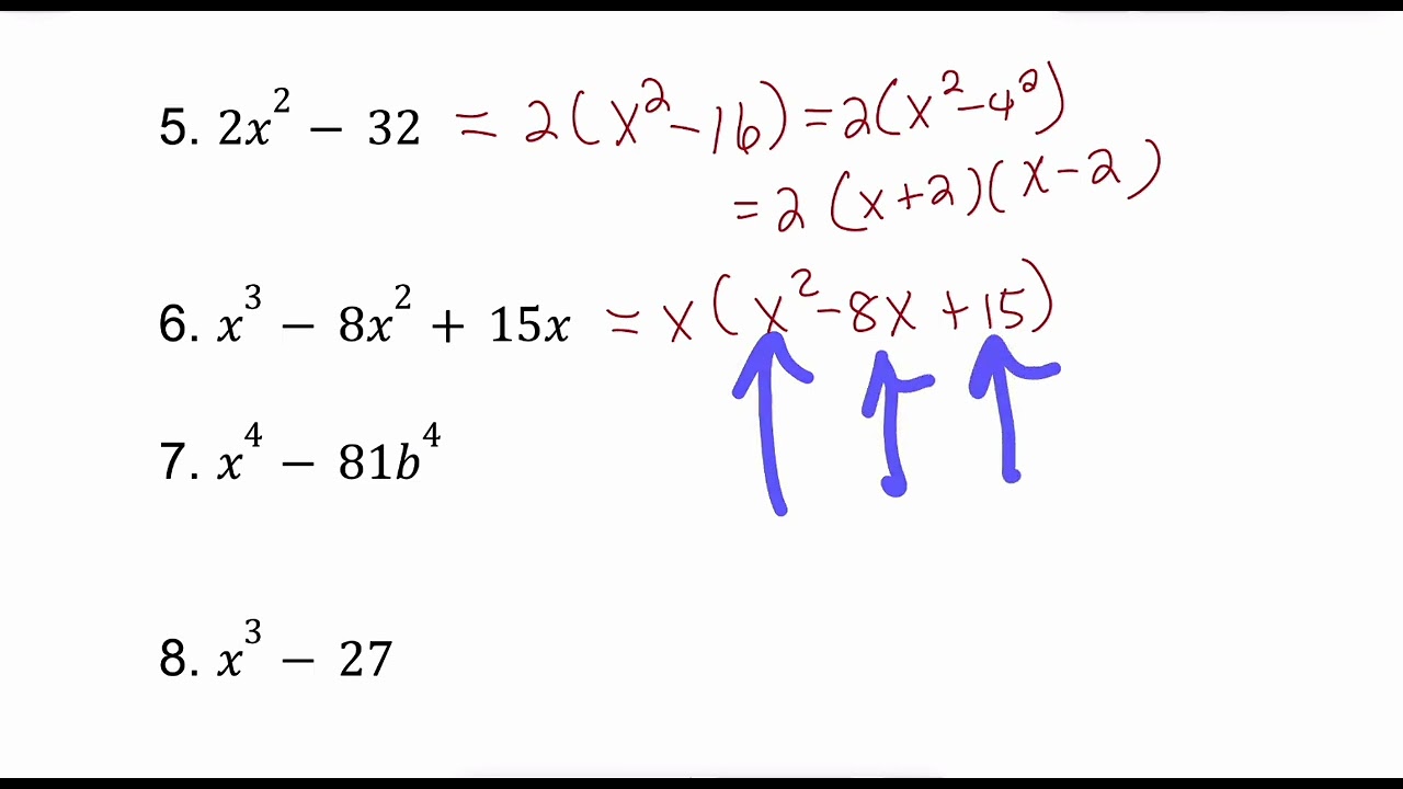 Factoring Quiz Review #algebra #mathhelp