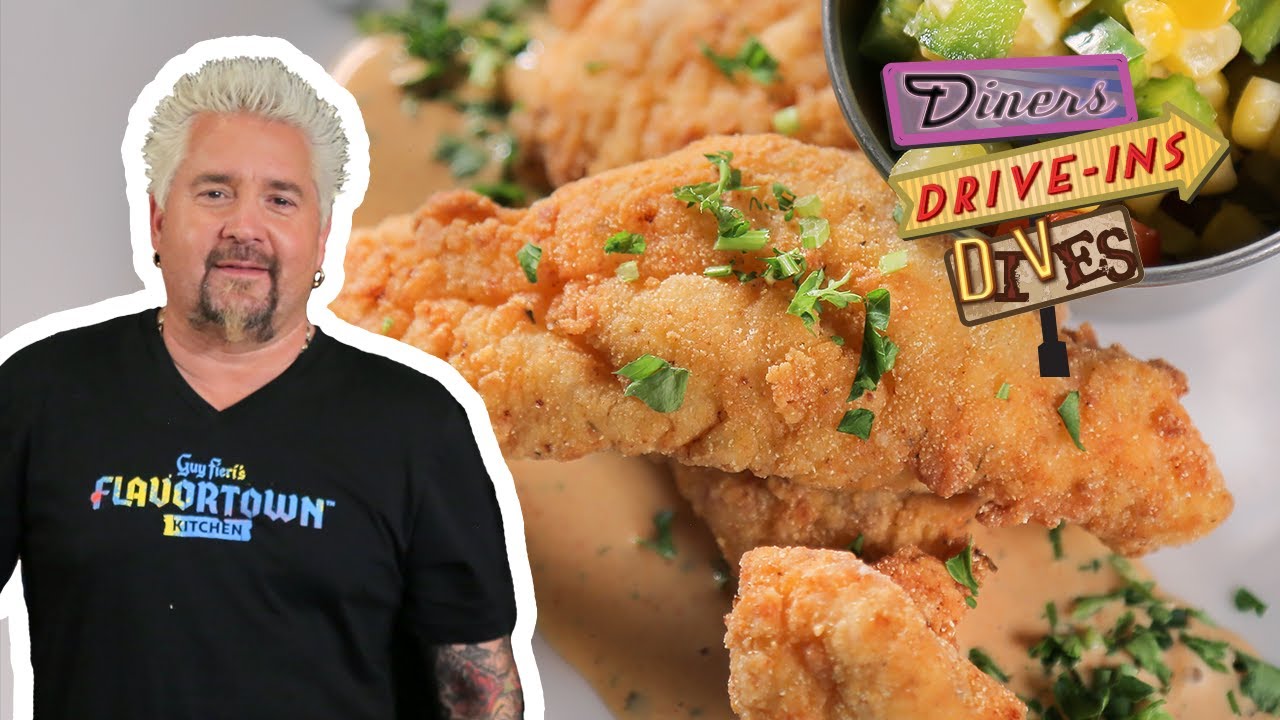 Guy Fieri Eats Cornmeal Snapper with Habanero Aioli | Diners, Drive-Ins and Dives | Food Network