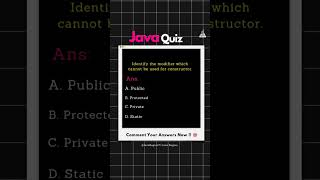 Java Quiz | Java interview questions and answers #java #coding #javaprogramming