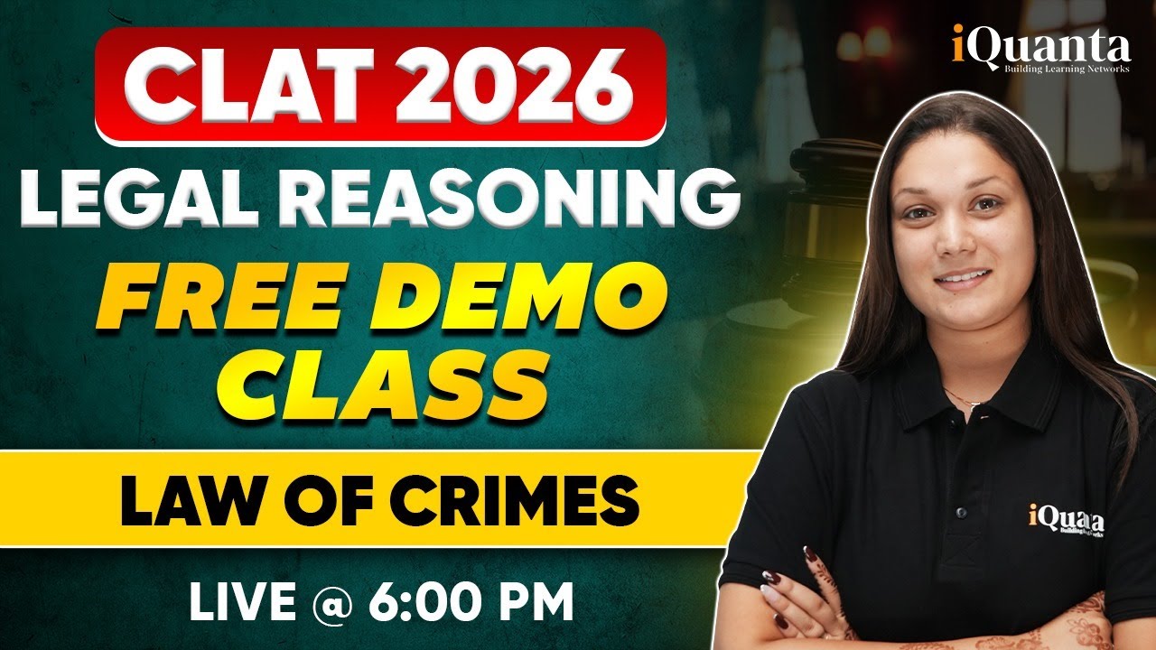 CLAT 2026 Legal Reasoning | Law of Crimes | Free Demo - YouTube