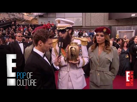 Sacha Baron Cohen Spills Ashes on Ryan Seacrest - 2012 Oscars | E!