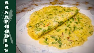 Chillay recipe by Aana Foodies-salted crepe's-spinach & egg crepe's-quick & easy brunch recipe idea