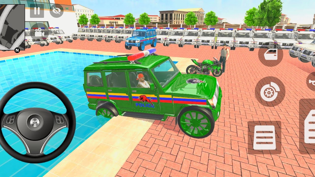 🚨Modified Car Wala:Franklin Order In😱Indian Green💚Police Car And Lion🦁drives in A Police SUV Game🥳 
