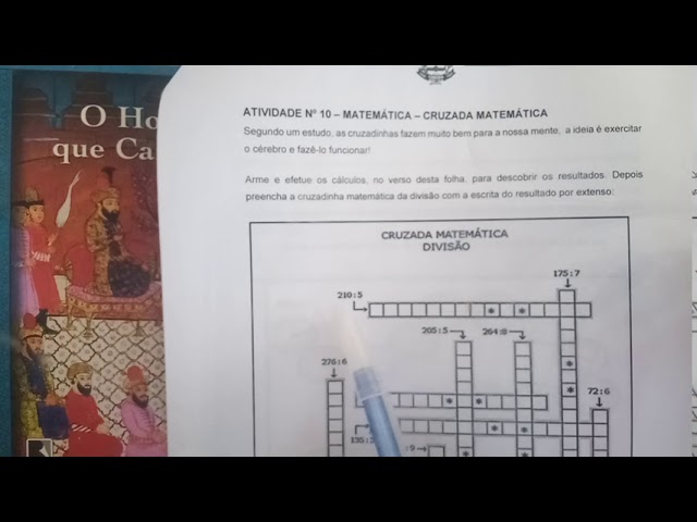 Cruzadinha de Matemática com Multiplicação e Divisão