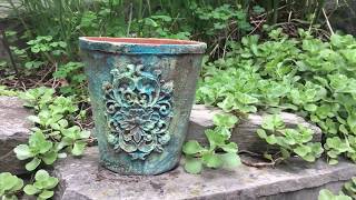 re·design with Prima®  Vintage Patina Pot using Decor Moulds™