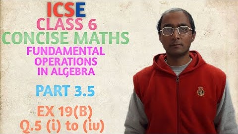 ICSE CONCISE MATHS CLASS 6 FUNDAMENTAL OPERATIONS IN ALGEBRA PART 3.5 EX 19(B) Q.5 (i) to (iv) SOLVE