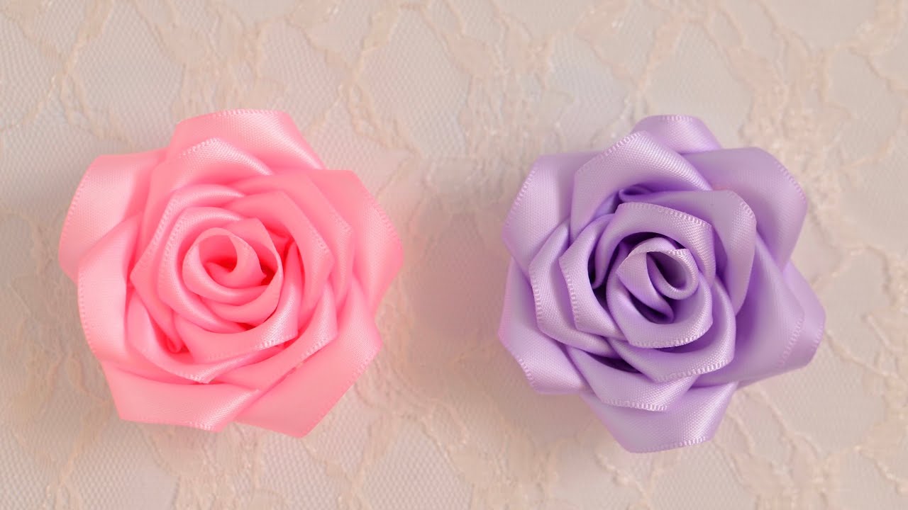 100均DIY】リボンローズの作り方♡ - YouTube 