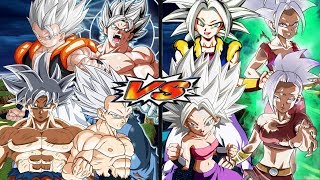 Goku and Vegeta (Gogeta and Vegetto) MUI VS Caulifla and Kale (Caule and Kefla) MUI | DBZBT3