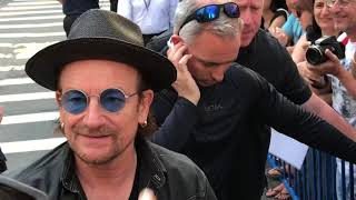 Bono arrives at Madison Square Garden 26 June 2018