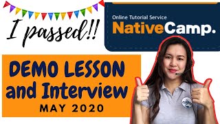 PASSED!! Native Camp DEMO LESSON/INTERVIEW May 2020 | Earn From Home | ESL Online Teaching Job