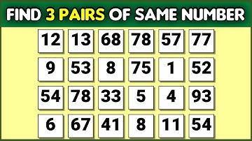 Find the Same Numbers | Dementia Prevention Quiz | Number Search | Find the Odd One Out
