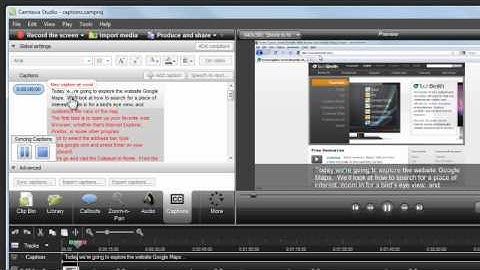 Camtasia Studio caption series sync with script