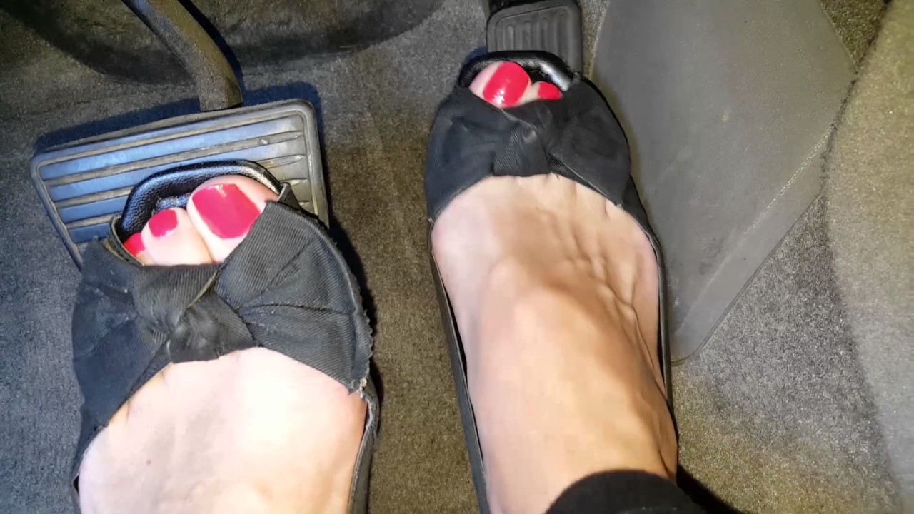 Sexy Feet Pedal Pumping In High Heels