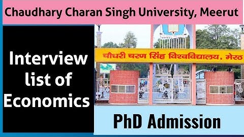 Economics Interview List II CCSU, Meerut II Chaudhary Charan Singh University, Meerut PhD Interview