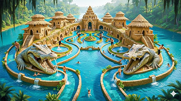 300 Days Building an Ancient King Crocodile House with Underground Pool Using Primitive Tools