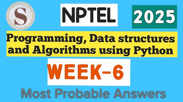 Programming, Data Structures and Algorithms using Python || NPTEL week 6 answers 2025 || #nptel