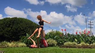 Advanced acroyoga mermaid front and back whip sequence