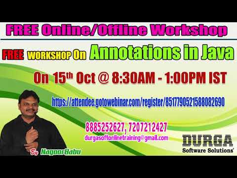Annotations in Java Free Online/Offline Workshop by Mr. Nagoor Babu on 15th Oct @8:30AM IST