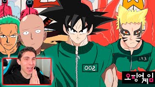 SAITAMA, GOKU & NARUTO EN EL JUEGO DEL CALAMAR - REACCION THEKALO