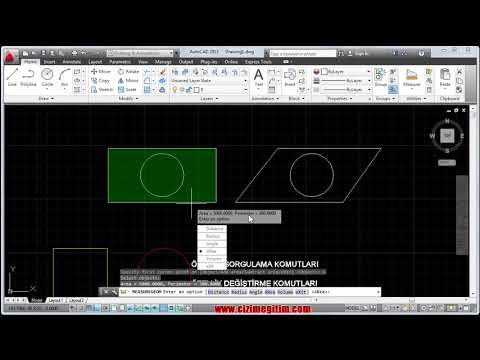 AutoCAD area komutu ile alan ve çevre hesaplama