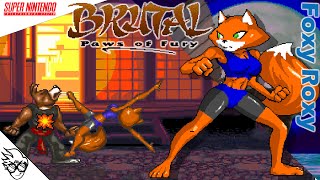 Brutal: Paws of Fury (SNES \/ 1994) - Foxy Roxy [Playthrough\/LongPlay]
