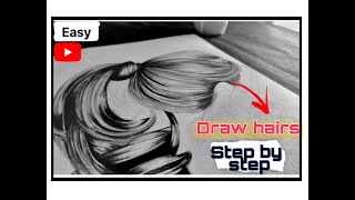 Draw Realistic Hairs || Step by Step || Easy Tips||#akayusharts