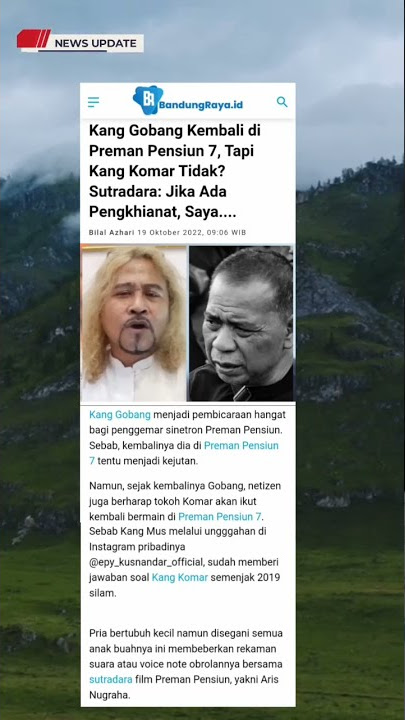 kang Gobang kembali di preman pensiun. Bagaimana nasib kang komar?