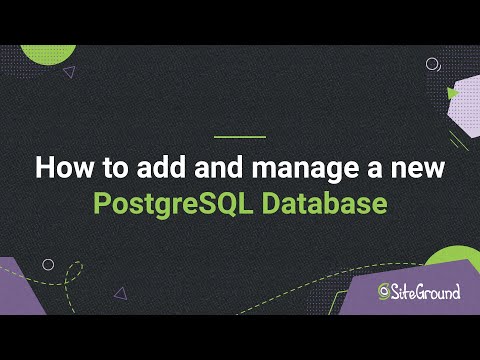 How to install and manage a new PostgreSQL database | Website Building Tutorials