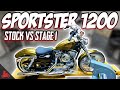 How fast is a harley sportster 1200 stock vs stage 1