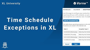 Time Schedule Exceptions in Vorne XL