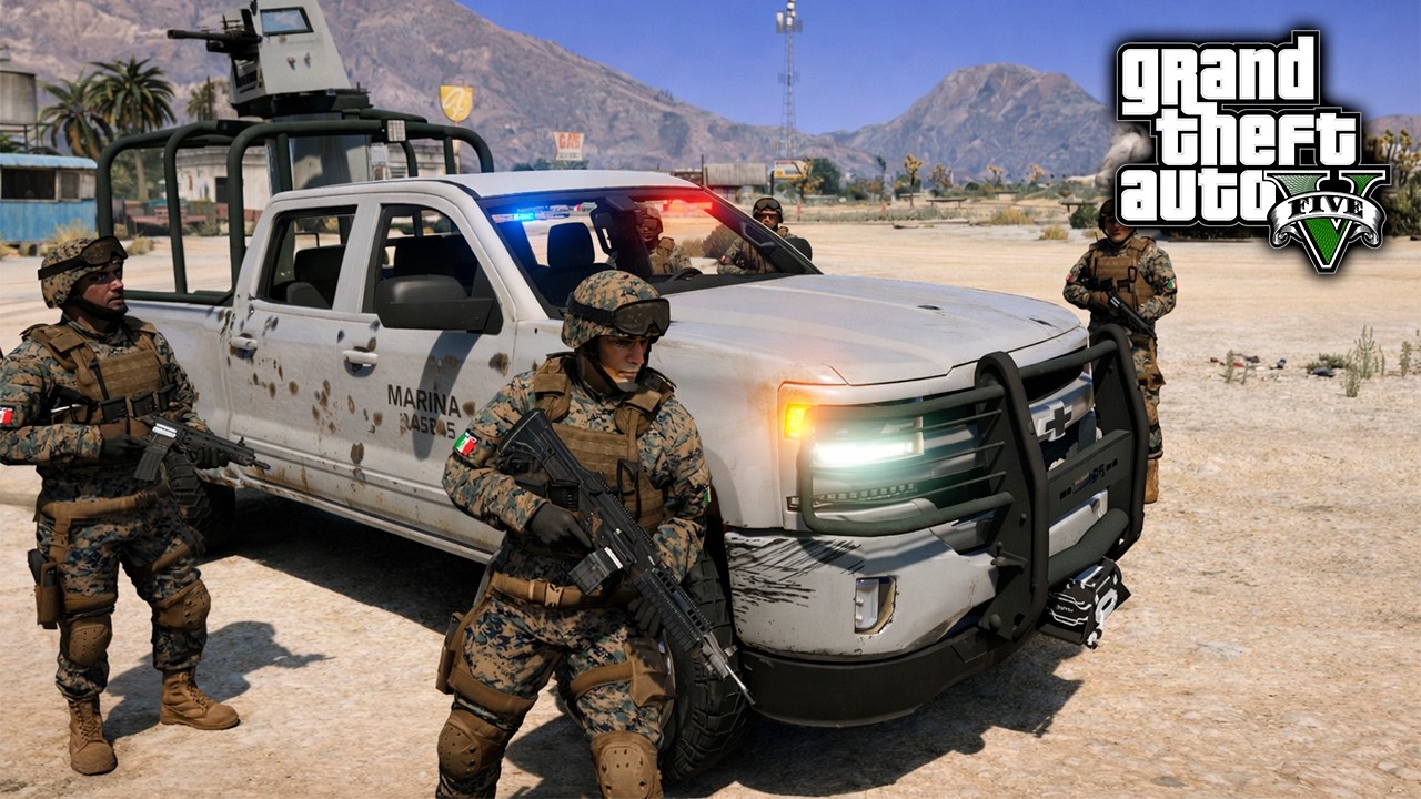 GTA5 | MARINA ARMADA 🇲🇽 ENFRENTAMIENTO VS CRIMINALES EN PLENO CERRO!🔥