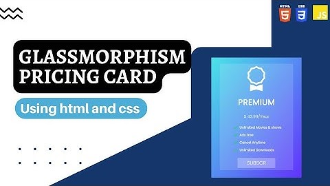 Glassmorphism Pricing Card Using html and css||Easy Programming project||html and css projects||