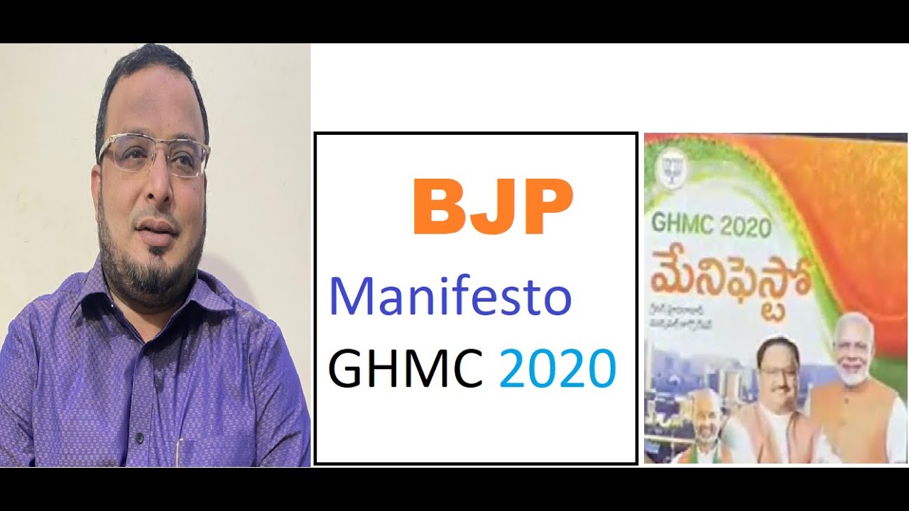 BJP’s explosive manifesto for GHMC 2020 | Mohammed Mubashiruddin Khurram.