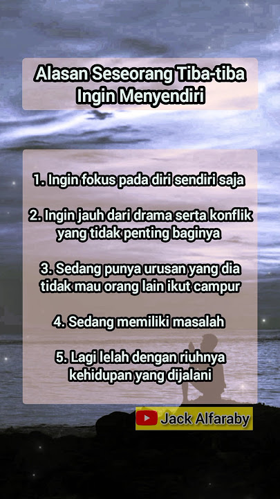 mengapa seseorang tiba-tiba ingin menyendiri #shorts #viral #quotes #motivation #menyendiri