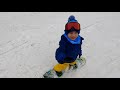 4yo Kaloyan snowboarding with Teo