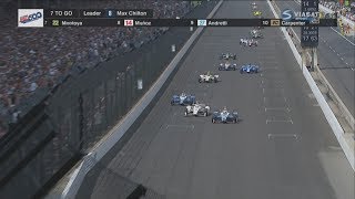 IndyCar Series 2017. Indy 500. Restart & Amazing Battle for Win