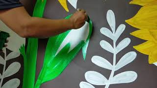 Mural Painting (sunflowers) step by step