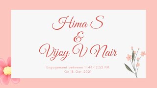 Hima S & Vijoy V Nair | Engagement live | Subash Photography