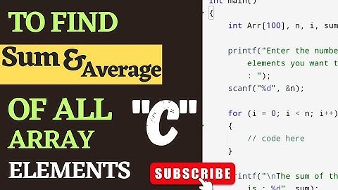 C Program To Find Sum and Average Of Array Elements. (Hindi)