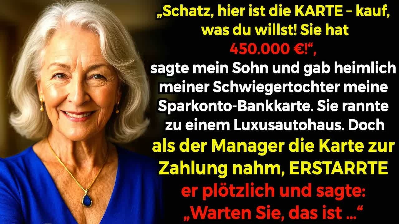 „Ich bin 71 Jahre alt und habe 40 Jahre als Schneiderin gearbeitet. Mein Sohn reichte meiner Schwiegertochter ohne mein Wissen meine Bankkarte – und sie versuchte, ein Luxusauto für 85.000 Euro zu...