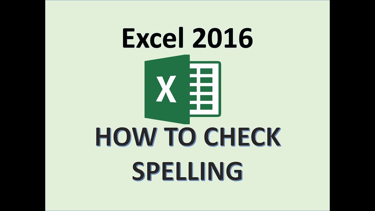 spell check on excel 2016